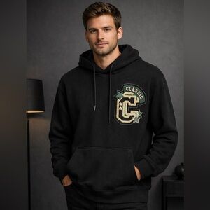 Forever 21 Black Hoodie with Classic Patch